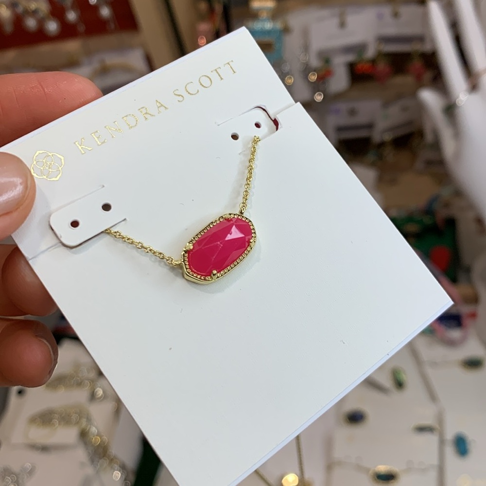 Kendra Scott Gold and Pink Pendant Necklace azalea illusion